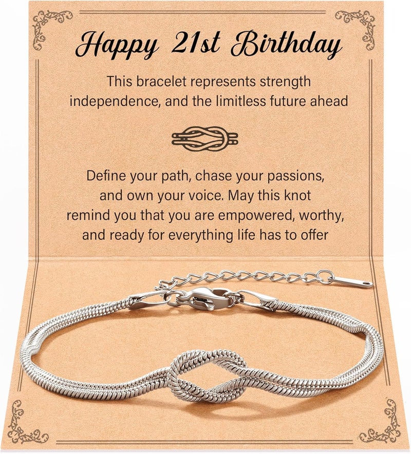 Tarsus Love Knot Bracelet Birthday Jewelry, 16th/18th/21st/30th/40th/50th Birthday Gifts for Women Her Girls Female - Image 1